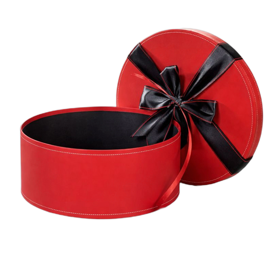 Caixa Cartão Presente - Vermelha Redonda - 31,5x12cm