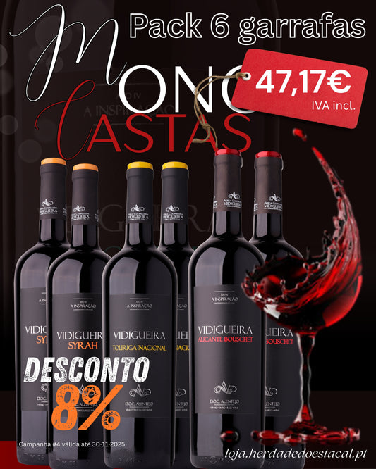 Pack 6 - Monocastas Syrah, Touriga e Alicante Bouschet