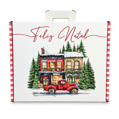 Röd julkorg med handtag - 38,4×32,5×11,5cm