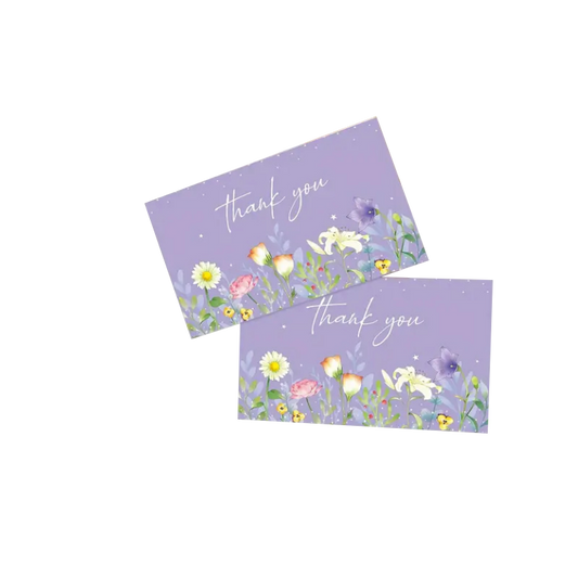 Etiqueta Cartão - Floral Roxo - Thank You