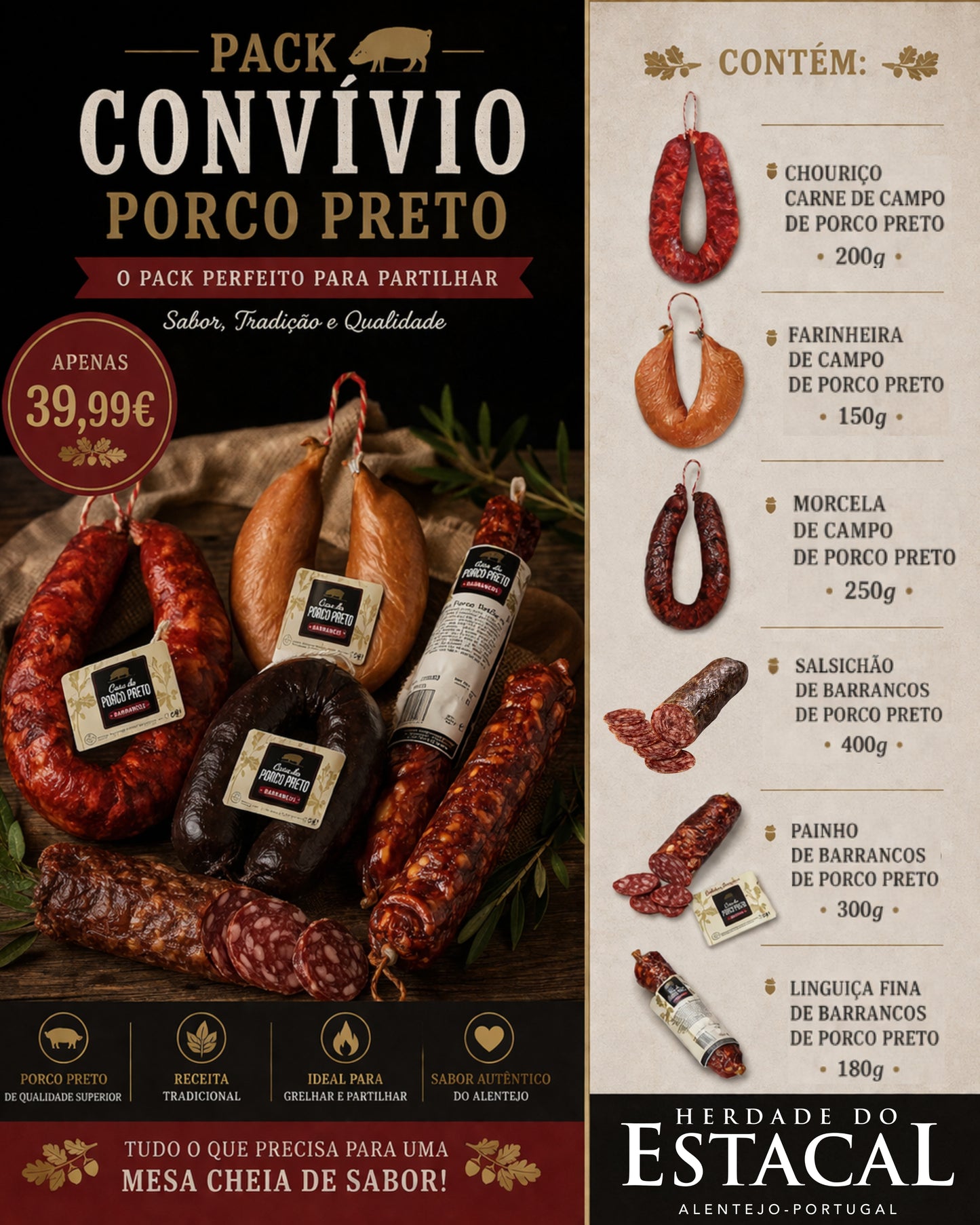 Pack Convívio - Porco Preto