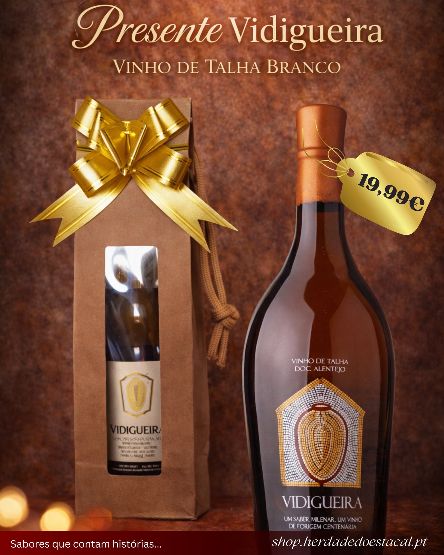 Cadeau de vin d'amphore blanche Vidigueira