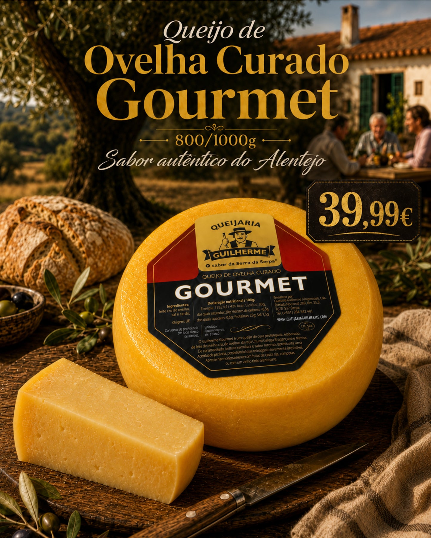 Queijo de ovelha curado Gourmet de 800 a 1000 g