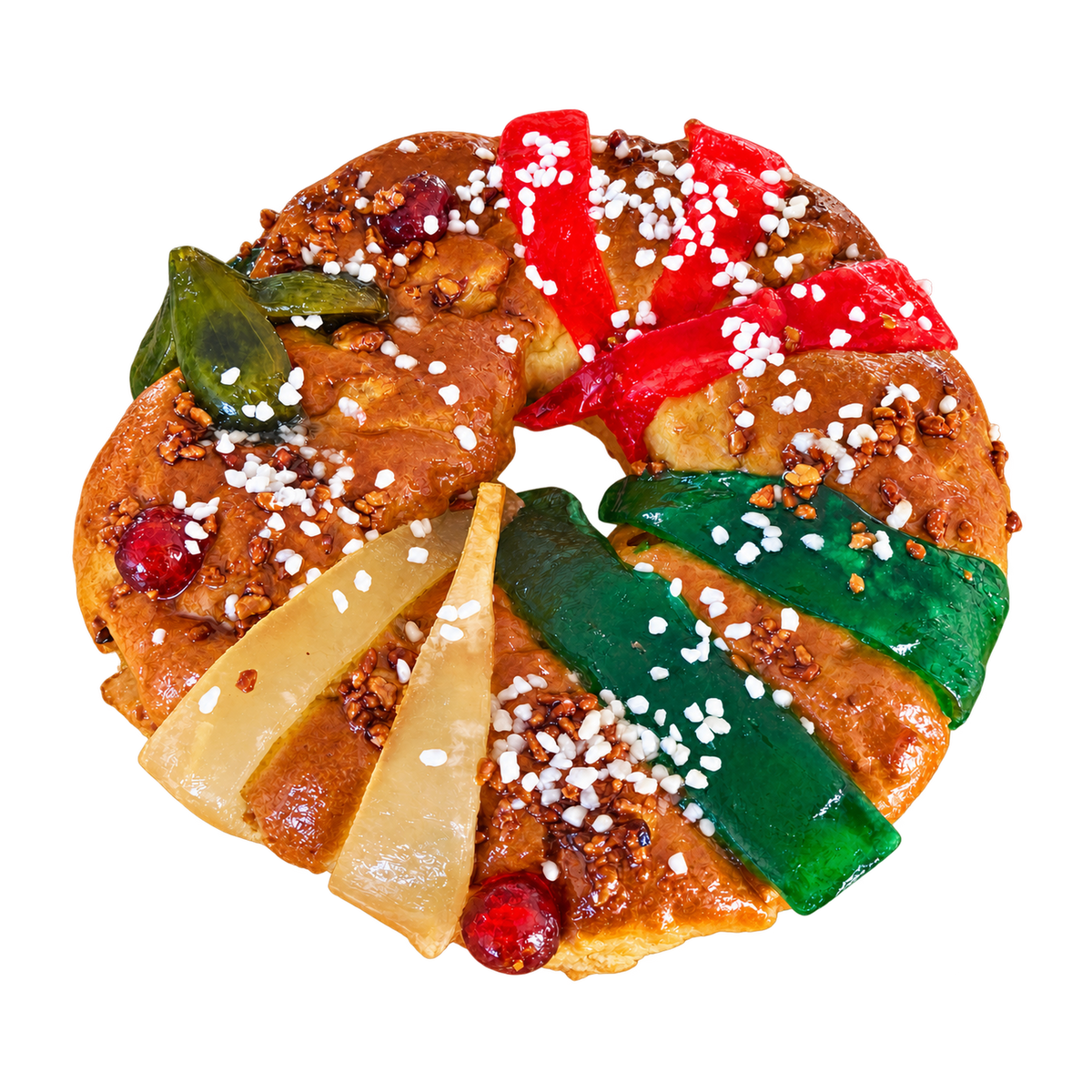 Bolo Rei Tradicional com frutas cristalizadas, frutos secos e grãos de açúcar