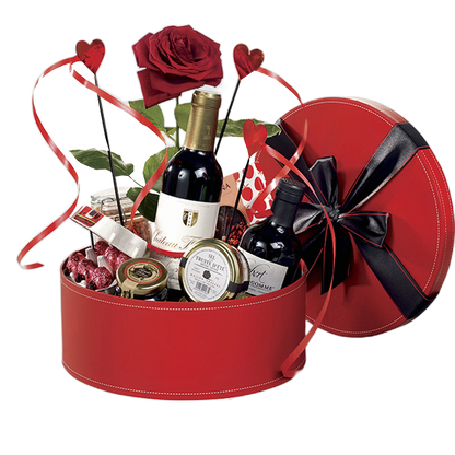 Caixa Cartão Presente - Vermelha Redonda - 31,5x12cm