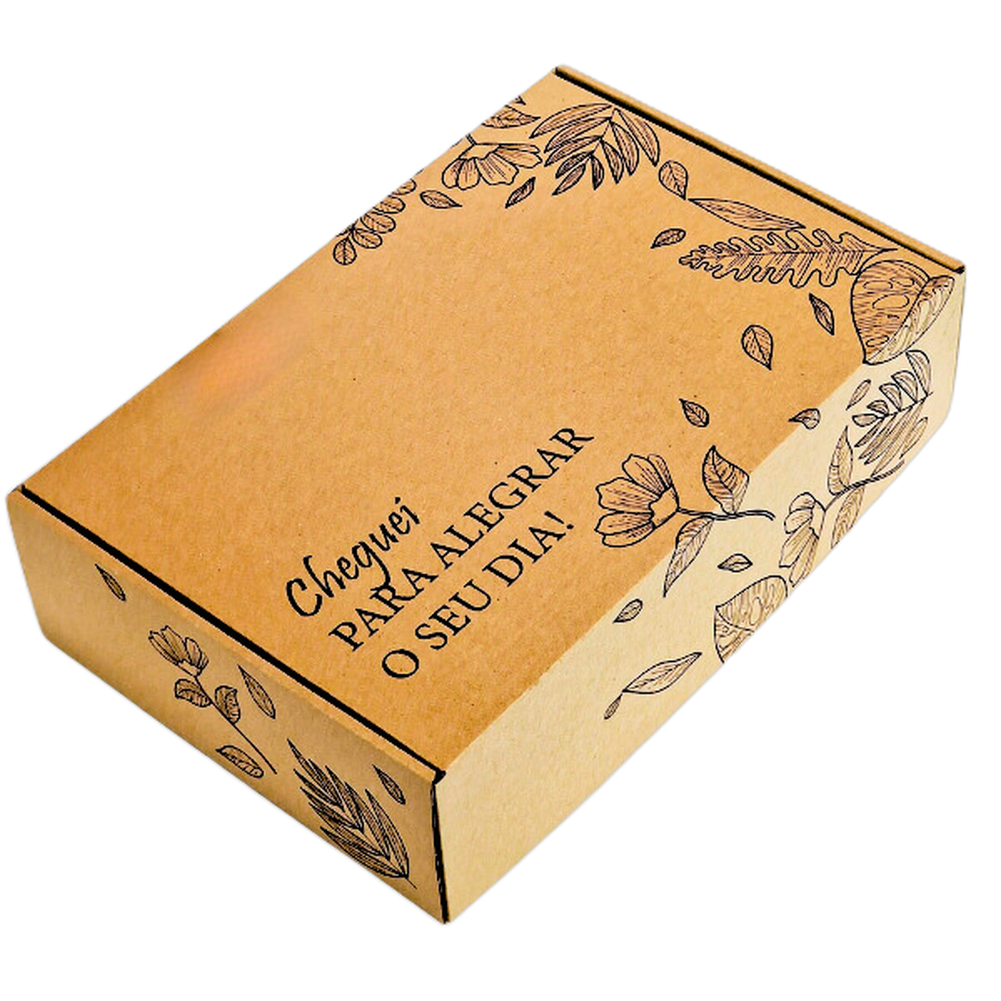 Caixa de Cartão - Padrão Natureza Cheguei - 37x27x20cm