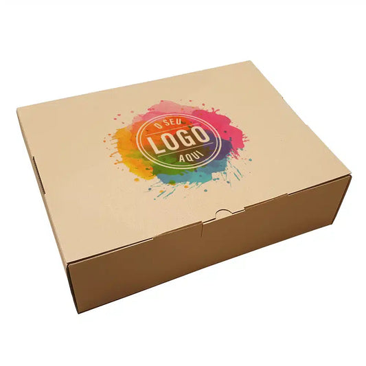 Caixa Cartão Kraft 33x25x9cm c/Impressão Logo