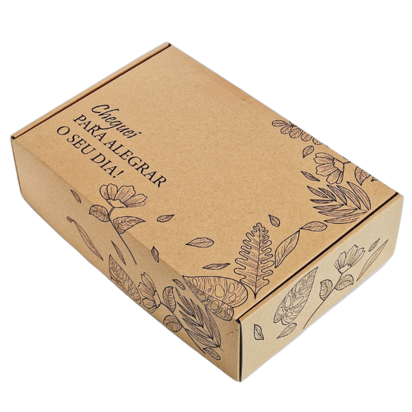 Caixa de Cartão - Padrão Natureza Cheguei - 37x27x20cm