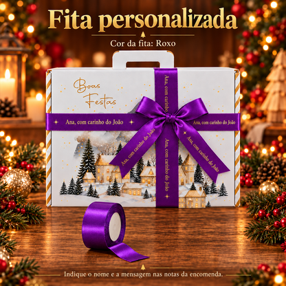Fita roxa personalizada para presente ou cabaz