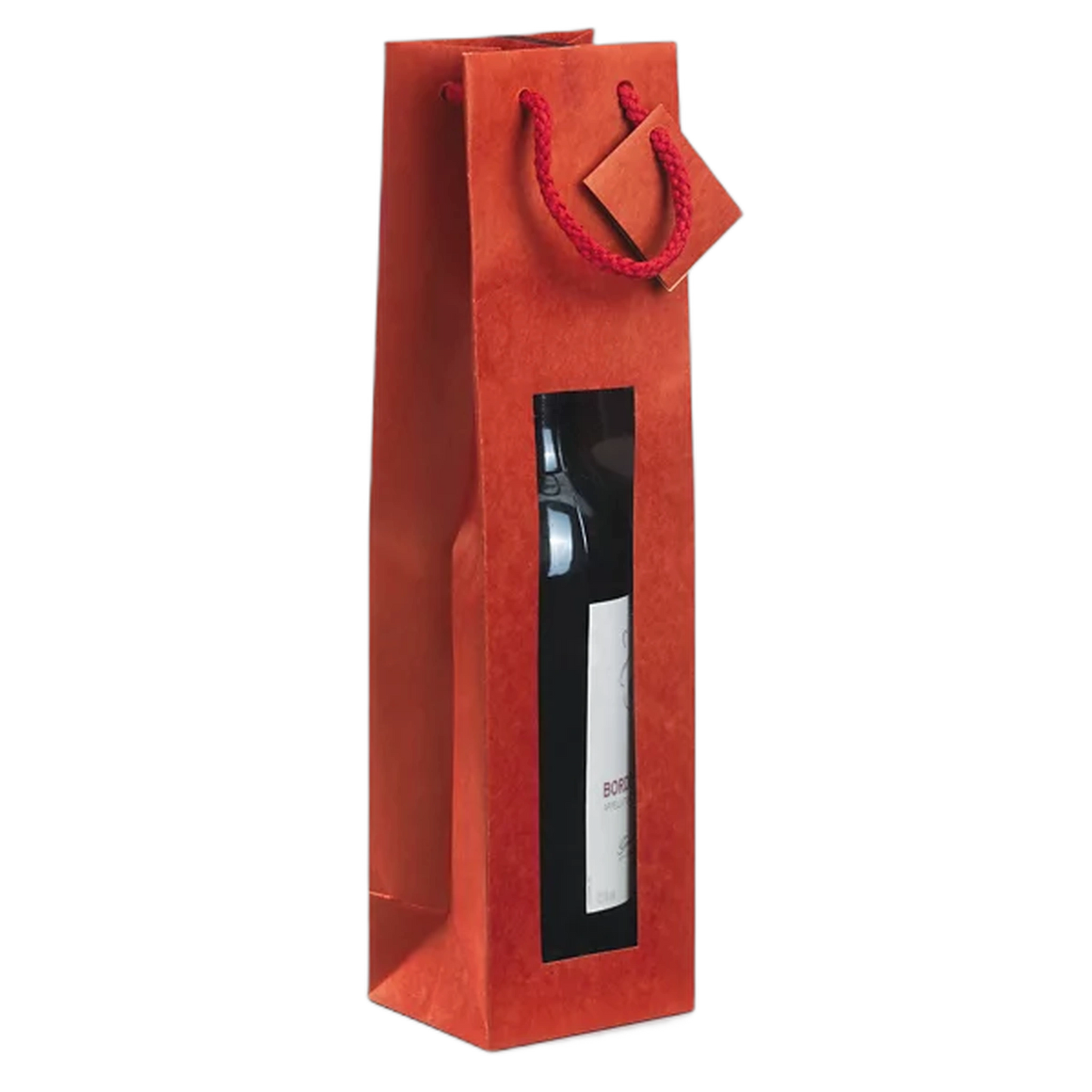 Saco papel kraft com janela para garrafas