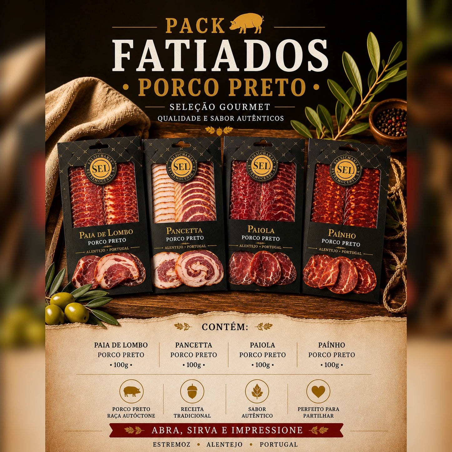 Pack de tranches - Porc Noir