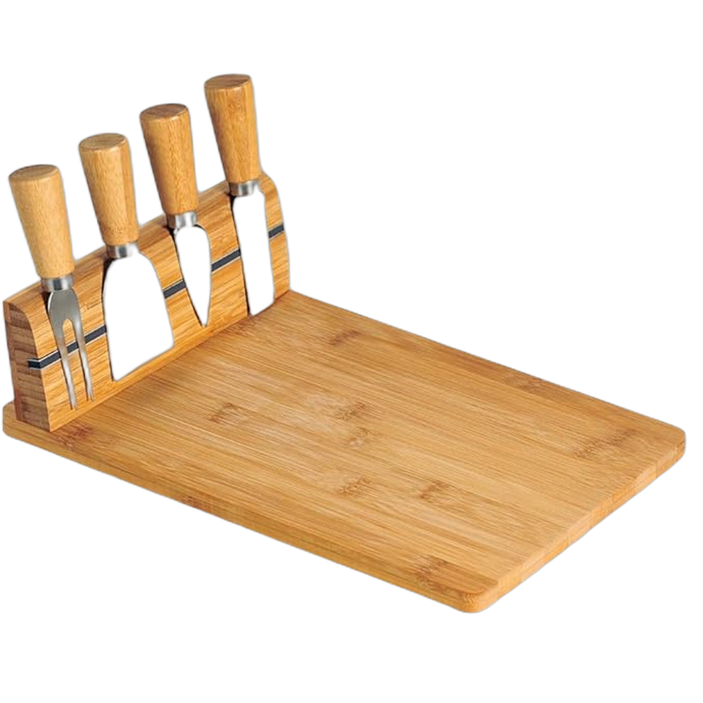 Tábua de Cortar Queijo com Talheres - 30 x 20 x 8 cm